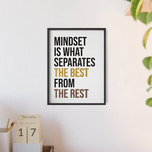 Motivational quote wall art "Mindset is what separates the Best from the Rest" poster