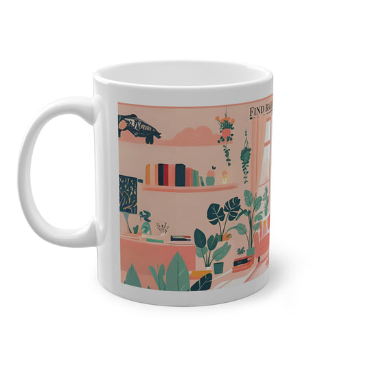 Ceramic Yoga Mug - 'Find Balance in Every Day'