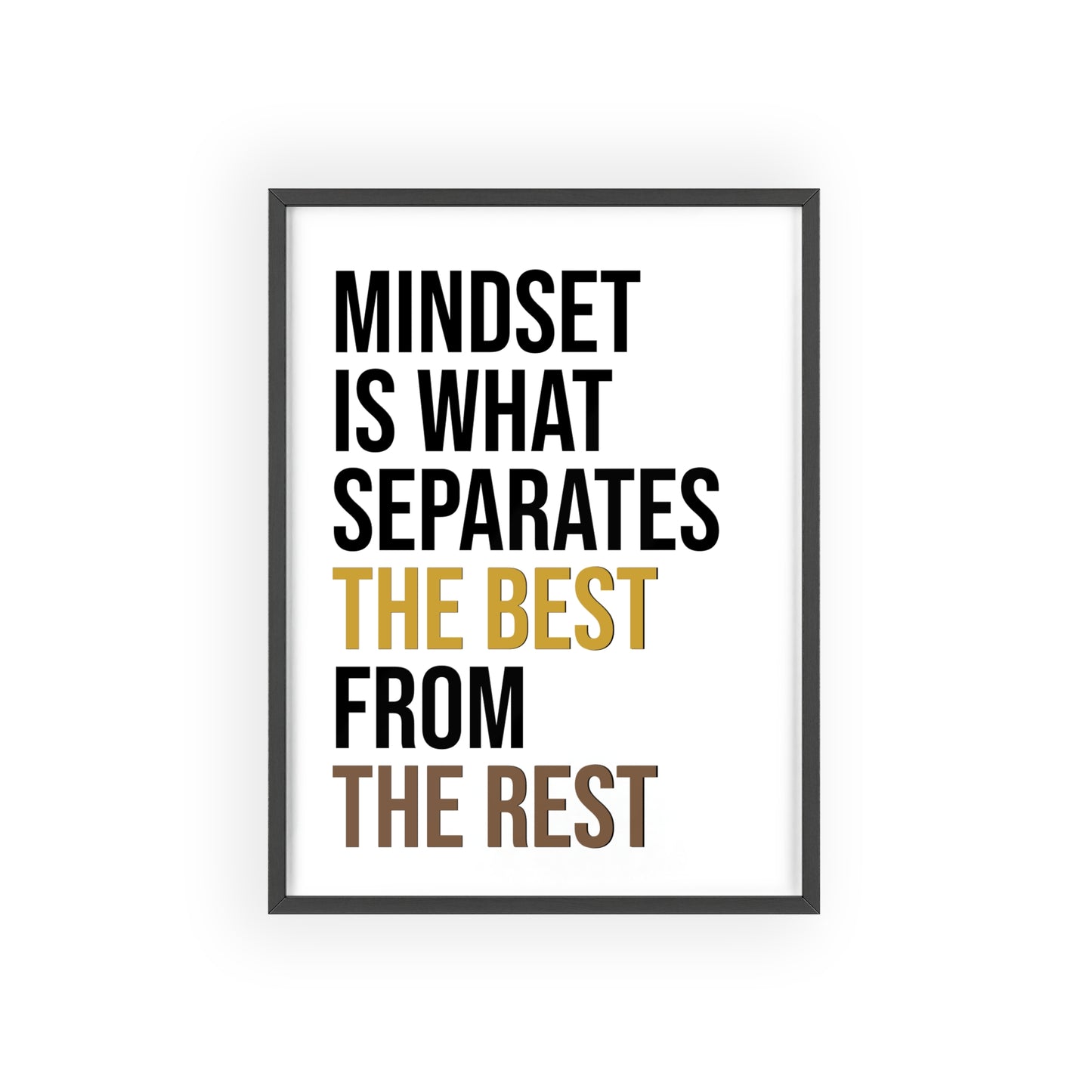 Motivational quote wall art "Mindset is what separates the Best from the Rest" poster