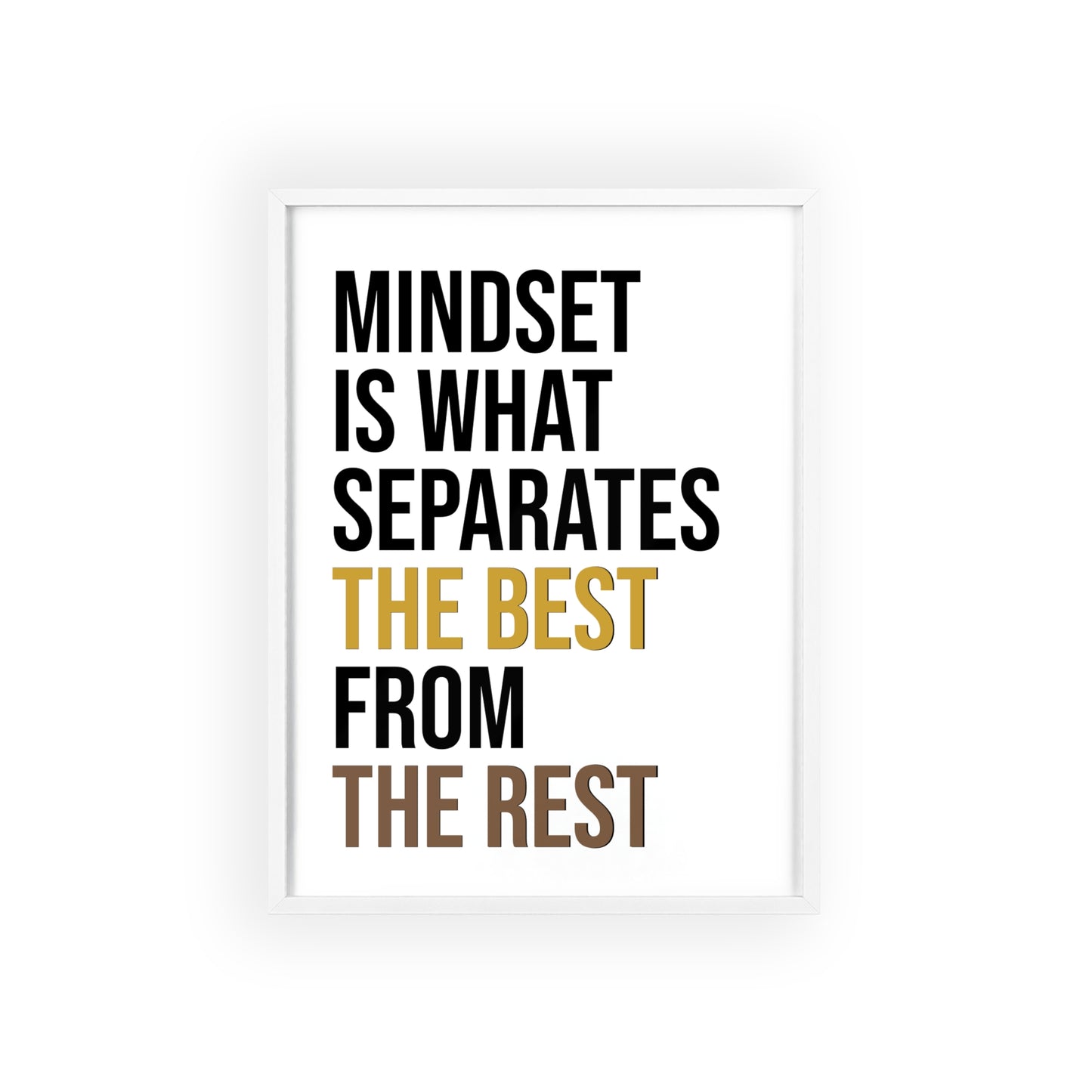 Motivational quote wall art "Mindset is what separates the Best from the Rest" poster