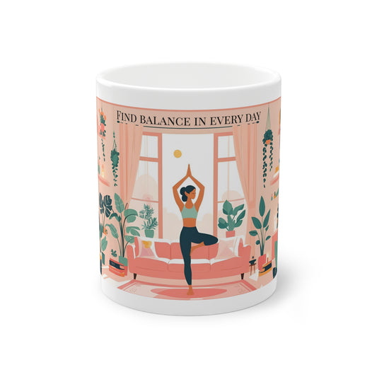 Ceramic Yoga Mug - 'Find Balance in Every Day'