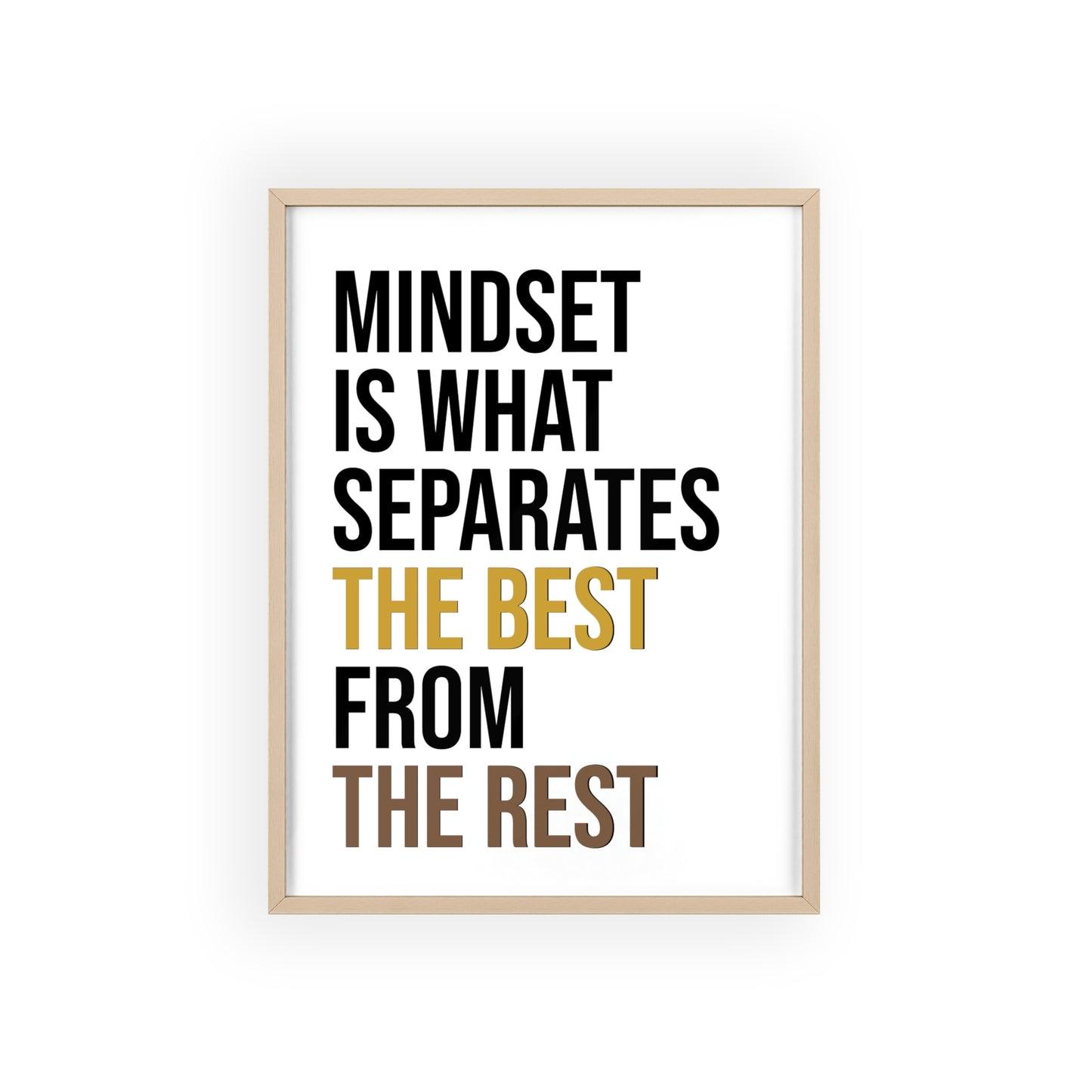Motivational quote wall art "Mindset is what separates the Best from the Rest" poster