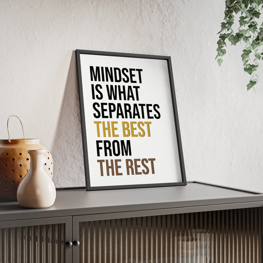 Motivational quote wall art "Mindset is what separates the Best from the Rest" poster